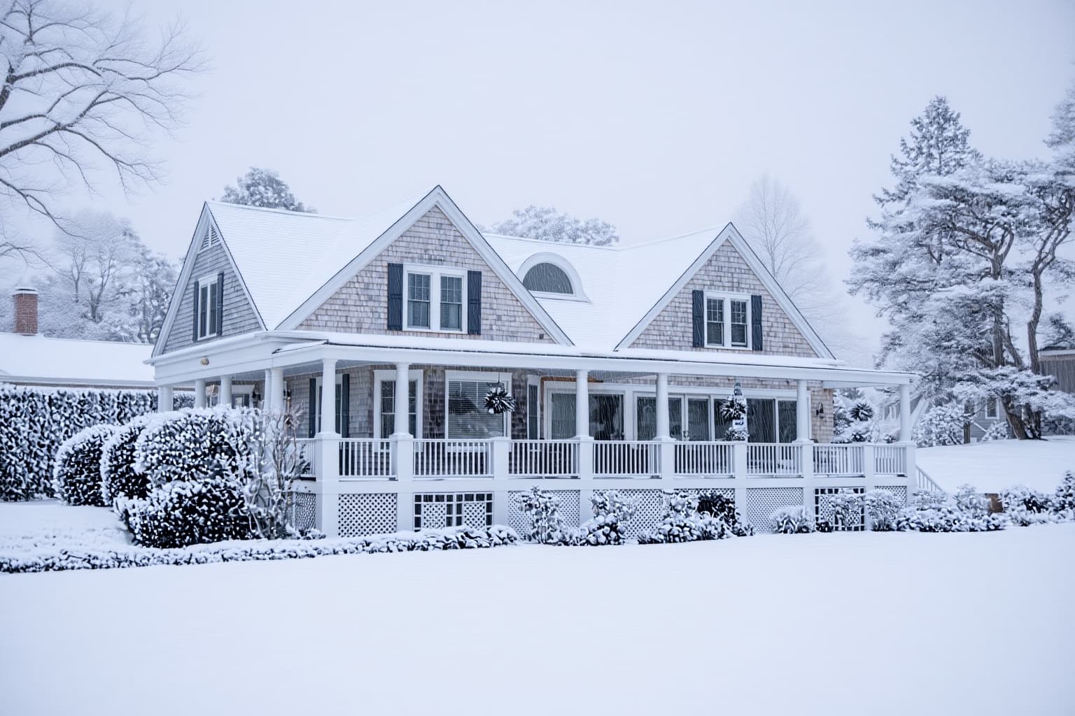 House in snowy atmosphere
