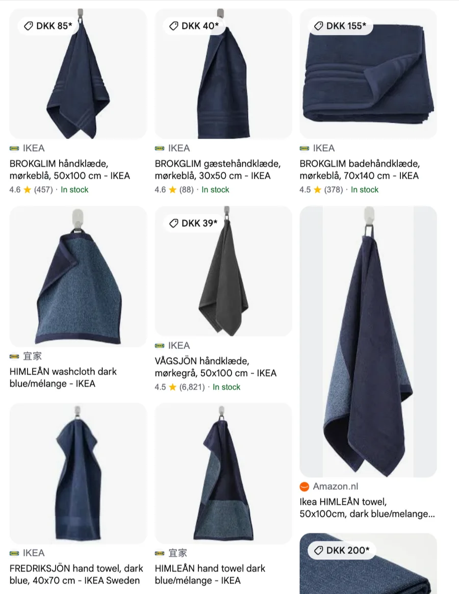 Google Lens shopping results for a piece found in a render